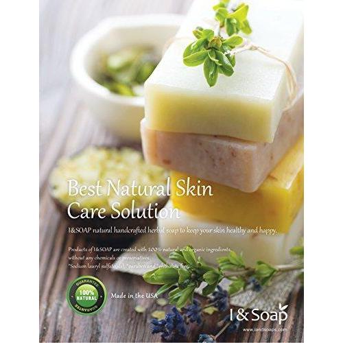 I & SOAP, 5pcs Mini Sampler Set (02) - Guest Soap - Travel Soap - 100% Natural & Organic Materials - Handcrafted Herbal Soap - Gentle and Effective Facial, Hand and Body Cleansing Soap Bars - Deeply Moisturizing Soft Soap - **Sodium Lauryl Sulfate(SLS), P Natural Soap I & SOAP 