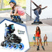 XinoSports Adjustable Children's Inline Skates for Girls & Boys with Light Up Wheels (Ages 5-20) – Roller Blades with Illuminating Wheels for Boys and Girls (Black/Aqua, Medium - 1-4) Outdoors XinoSports 