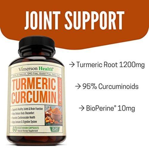 Turmeric Curcumin with Bioperine Joint Pain Relief Supplement Vimerson Health 