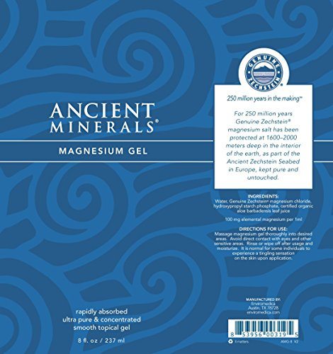 Ancient Minerals Magnesium Gel with Aloe Vera - Topical Magnesium Gel Tube of Pure Organic Magnesium Chloride Best for Sports Recovery and Massage Therapy (8oz) Supplement Ancient Minerals 