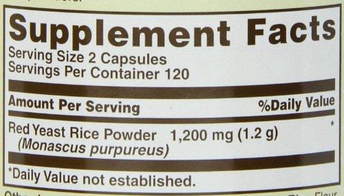 Sundown Naturals Red Yeast Rice 1200 mg Capsules (240 Count), Naturally Derived, Gluten Free, Dairy Free, Non-GMO, No Artificial Flavors Supplement Sundown Naturals 