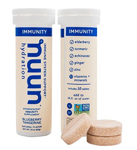 Nuun Immunity: Zinc, Turmeric, Elderberry, Ginger, Echinacea, and Electrolytes for an Anti-Inflammatory and Antioxidant Boost in Immune Support and Hydration, Blueberry Tangerine 8-Pack Supplement Nuun 