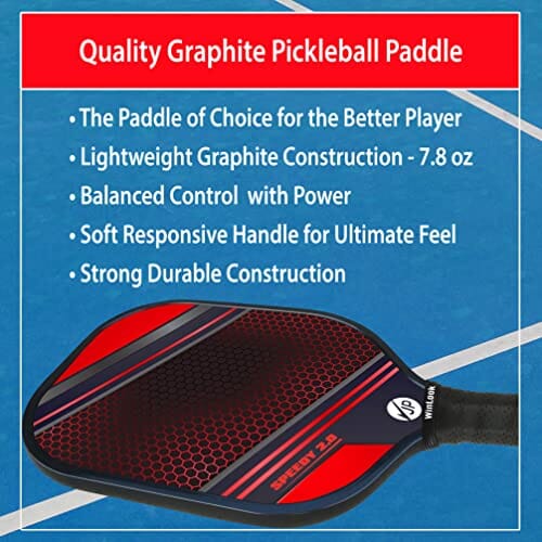 JP WinLook Premium Pickleball Paddles Set - Pickleball Set with Graphite Rackets for Women & Men and Pickleball Balls for Indoor or Outdoor Play. Pickleball Set - Racquets, Pickleballs & Carry Bag Sports JP WinLook 