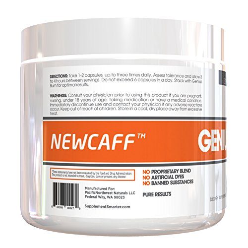 GENIUS CAFFEINE – Extended Release Microencapsulated Caffeine Pills, All Natural Non-Crash Sustained Energy & Focus Supplement –Preworkout & Nootropic Brain Booster For Men & Women,100 veggie capsules Supplement The Genius Brand 