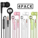A12 Headphones Earphones Earbuds Earphones, Noise Islating, High Definition, Stereo for Samsung, iPhone,iPad, iPod and Mp3 Players（Black, White, Green, Pink (Black+White+Pink+Green 4pairs) Electronics YNR 