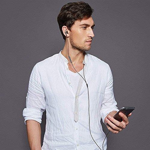 1MORE Quad Driver in-Ear Earphones Hi-Res High Fidelity Headphones Warm Bass, Spacious Reproduction, High Resolution, Mic in-Line Remote Smartphones/PC/Tablet - Silver/Gray Electronics 1MORE 