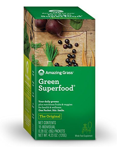 Amazing Grass Green Superfood Organic Powder with Wheat Grass and Greens, Flavor: Original, Box of 15 Individual Servings Supplement Amazing Grass 