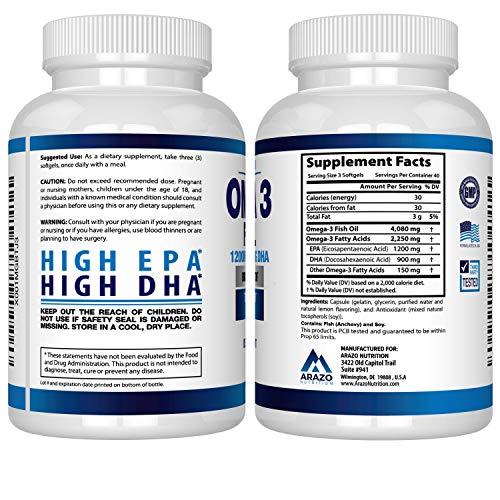 Omega 3 Fish Oil 2250mg HIGH EPA 1200MG DHA 900MG Triple