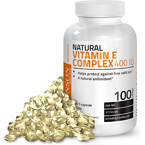 Bronson Natural Vitamin E Complex 400 I.U. (D-alpha Tocopherol), 100 Softgels Supplement Bronson 