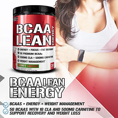 Evlution Nutrition BCAA Lean Energy - Energizing Amino Acid for Muscle Building Recovery and Endurance, with a Fat Burning Formula, 30 Servings (Cherry Limeade) Supplement Evlution 