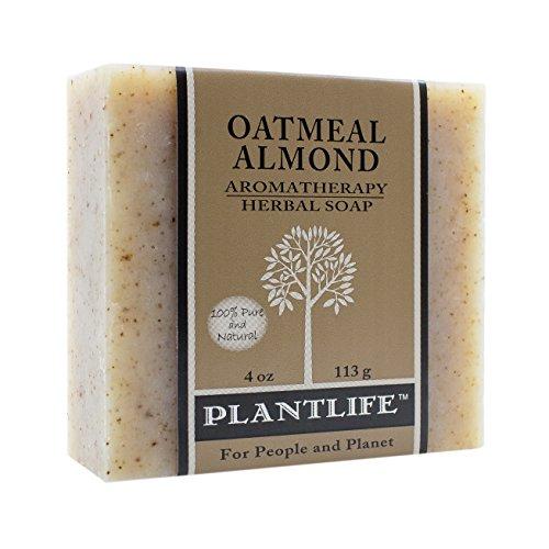 Oatmeal Almond 100% Pure & Natural Aromatherapy Herbal Soap- 4 oz (113g) Natural Soap Plantlife 