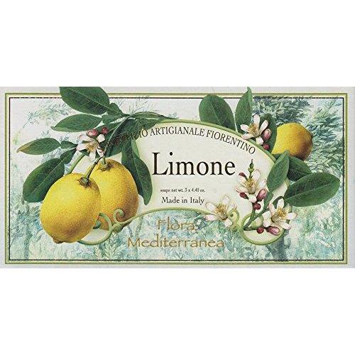 Saponificio Artigianale Fiorentino Lemon Harvest Fiorentino Soap Set 3 X 4.40 Oz. From Italy Natural Soap Saponificio Artigianale Fiorentino 