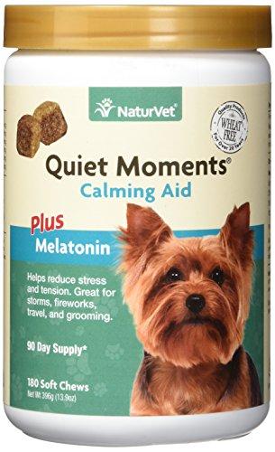 NaturVet Quiet Moments Calming Aid Plus Melatonin 180 Soft Chews 13.9OZ Animal Wellness NaturVet 
