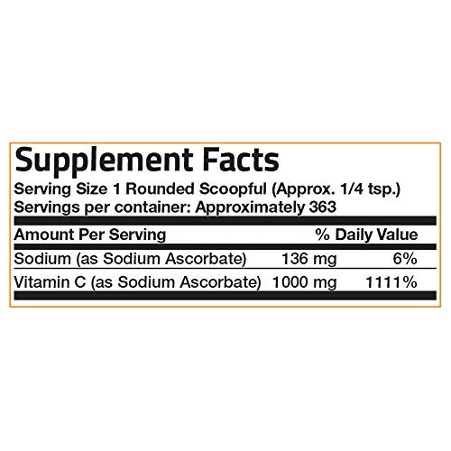 Bronson Vitamin C Non-Acidic Sodium Ascorbate Powder, Non-GMO,1 Lb. (16 Oz, 454 grams) Supplement Bronson 