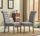 Roundhill Furniture Habit Grey Solid Wood Tufted Parsons Dining Chair (Set of 2), Gray Furniture Roundhill Furniture 