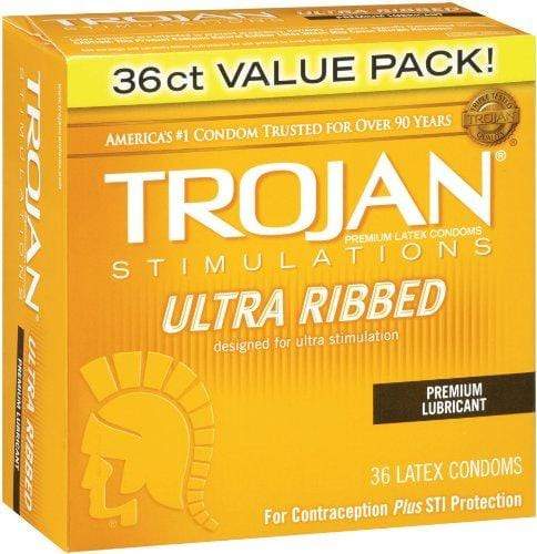 Trojan Ultra Ribbed Lubricated Condoms, 36 count Condom Trojan 