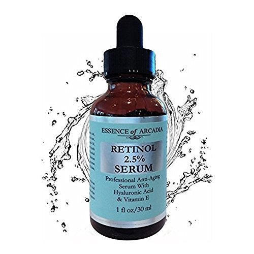 RETINOL 2.5% Serum, High Strength - Professional Anti- Aging Formula With Hyaluronic Acid and Vitamin E by Essence of Arcadia, Minimize Wrinkles, Fade Dark Spots Skin Care Essence of Arcadia 