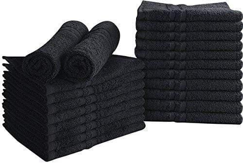 Utopia Towels - Cotton Bleach Proof Salon Towel (16x27 inches) - Bleach  Safe Gym 100% Cotton Hand Towel (24 Pack, Black)
