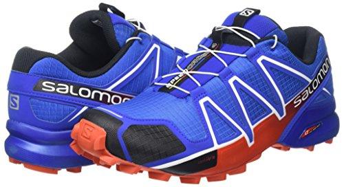 Salomon Men's Speedcross 4 Trail Running Shoe,Blue Yonder/Black/Lava Orange,US 1 Men's Trail Shoes Salomon 