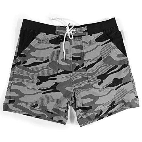 Taddlee Swimwear Men Basic Long Swimming Trunk Surf Camo Shorts Swimsuits Pocket Gray Large Men's Swimwear Taddlee 