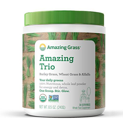 Amazing Grass Organic Amazing Trio Greens Powder with Wheat Grass, Barley Grass and Alfalfa, 30 Servings Supplement Amazing Grass 