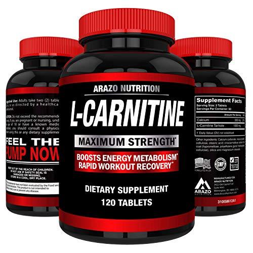 L-Carnitine 1000mg Servings 120 Tablets – Carnitine Amino Acid - Arazo Nutrition USA Supplement Arazo Nutrition 