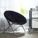 Urban Shop Faux Fur Saucer Chair with Metal Frame, One Size, Black Toy Urban Shop 