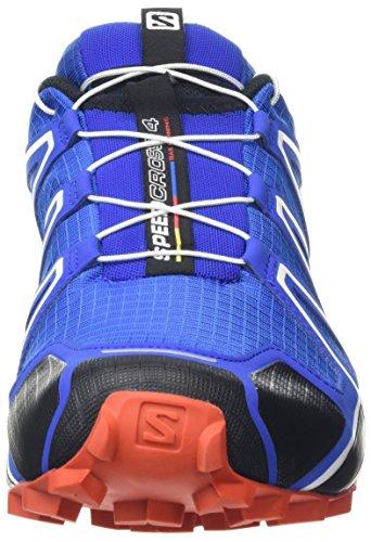 Salomon Men's Speedcross 4 Trail Running Shoe,Blue Yonder/Black/Lava Orange,US 1 Men's Trail Shoes Salomon 