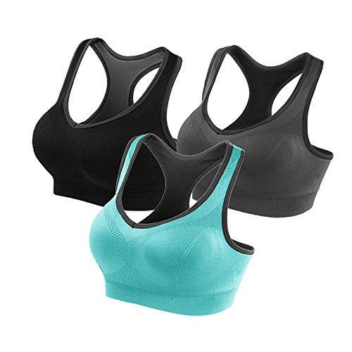 BALEAF Women's Sports Bras High Impact Running Bra Workout Athletic Tops  Wirefree Compression Removable Pads Black L at  Women's Clothing store