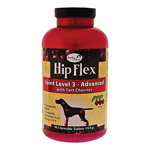 NaturVet Overby Farm Hip Flex Joint Level 3 Advanced Care with Tart Cherries for Dogs, 90 ct Chewable Tablets, Made in USA Animal Wellness NaturVet 