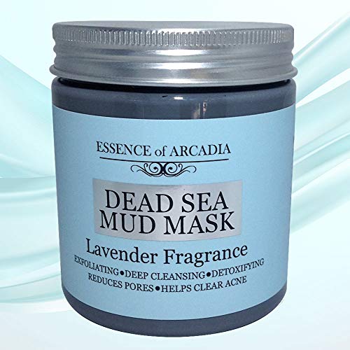 Dead Sea Mineral Mud Mask Scented with Lavender for Face and Body - 100% Natural Minerals - Minimize Pores, Remove Blackheads, Reduce Acne and Wrinkles for Men and Women, a Healthier Complexion 8.8 oz Skin Care Essence of Arcadia 