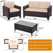 FDW Outdoor Patio Furniture Sets 4 Piece Patio Set Sectional Sofa Outdoor Rattan Chair Conversation Sets Cushions Seat Lawn Balcony Poolside or Backyard Wicker,Brown Lawn & Patio FDW 