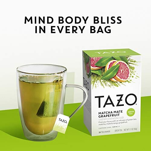 Tazo Matcha Mate Grapefruit Tea Bags, Green, 20 Count (Pack of 6) Grocery TAZO 