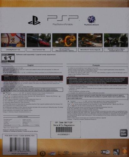 PlayStation Portable 3000 Core Pack System - Piano Black Video Games Playstation 