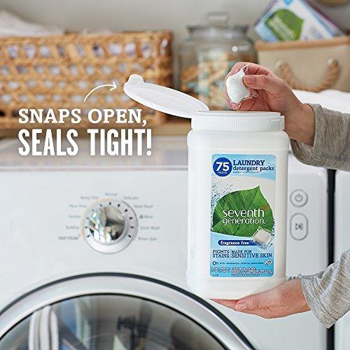 Seventh Generation Laundry Detergent Packs, Fragrance Free, 75 Count Laundry Detergent Seventh Generation 