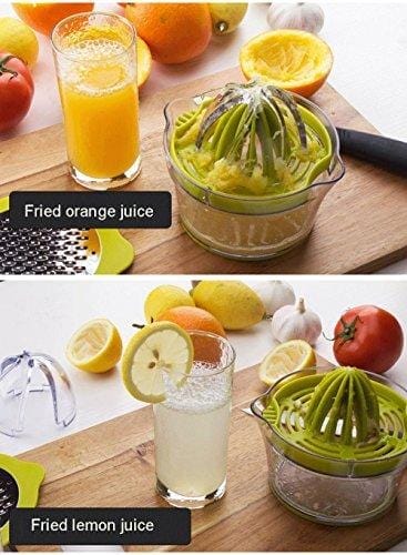 Drizom Citrus Lemon Orange Juicer Manual Hand Squeezer with Built-in Measuring Cup and Grater, 12OZ, Green Kitchen Drizom 