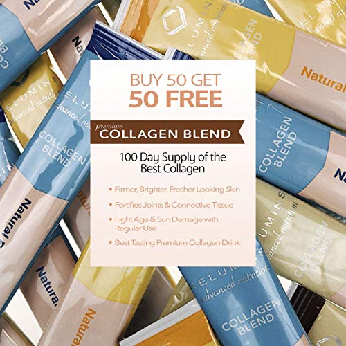 Relumins Premium Collagen Blend Powdered Drink Mix - 100% Premium-Grade ActuMarine Collagen with Glutathione, Green Tea Extract and CoQ10 (100 Sachet Multipack) Skin Care Relumins 