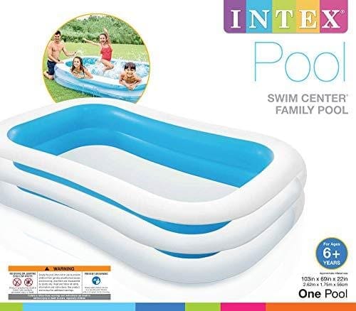 Intex Swim Center Family Inflatable Pool, 103" X 69" X 22", for Ages 6+ Lawn & Patio Intex 