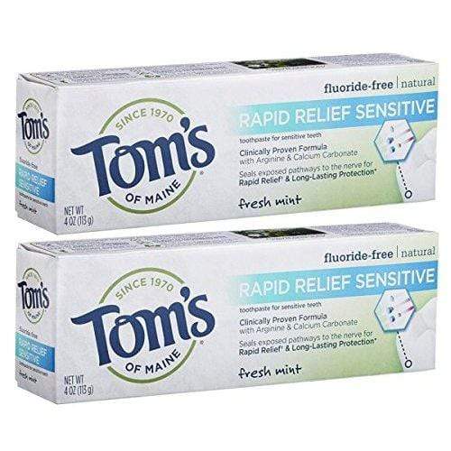 Tom's of Maine Rapid Relief Sensitive Natural Toothpaste Multi Pack, Fresh Mint, 2 Count Toothpaste Tom's of Maine 