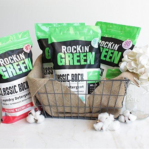 Rockin' Green Natural HE Powder Laundry Detergent, Perfect for Cloth Diapers, Classic Rock Formula for Normal Water, Up to 90 Loads Per Bag, 45 oz, Smashing Watermelons Scent Laundry Detergent Rockin' Green 