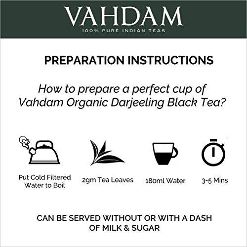 Darjeeling Black Tea Leaves from Himalayas - 150+ Cups, 100% Certified Pure Food & Drink VAHDAM 