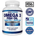Omega 3 Fish Oil 2250mg | HIGH EPA 1200MG + DHA 900MG Triple Strength Burpless Capsules | 120 Pills | Arazo Nutrition Supplement Arazo Nutrition 