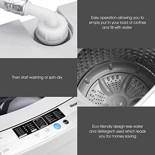 Giantex Full-Automatic Washing Machine Portable Compact 1.34 Cu.ft Laundry Washer Spin with Drain Pump, 10 programs 8 Water Level Selections with LED Display 9.92 Lbs Capacity Major Appliances Giantex 