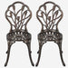 YAHEETECH 3 PCS Patio Set Tulip Design Setting Cast Bistro Table Chair Outdoor Patio Furniture, Aluminum, Antique Bronze Furniture YAHEETECH 