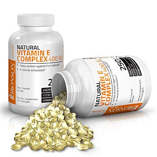 Bronson Natural Vitamin E Complex 400 I.U. (D-alpha Tocopherol), 250 Softgels Supplement Bronson 