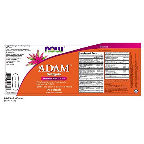 NOW Adam Superior Men's Multi, 90 Softgels Supplement NOW Foods 