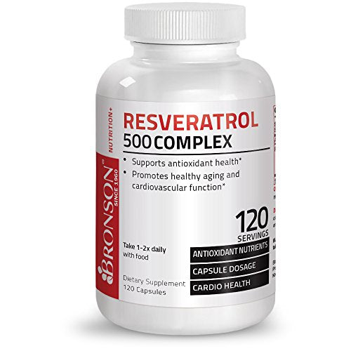 Bronson Resveratrol 500 Complex, 120 Capsules Supplement Bronson 