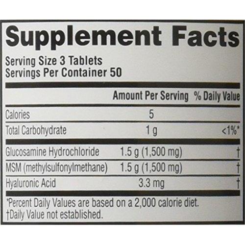 Glucosamine 1500mg Plus MSM and Hyaluronic Acid Supplement Schiff 