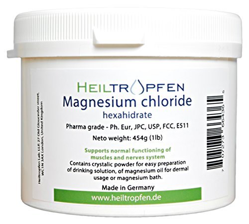 1 Pound Magnesium Chloride, Hexahydrate, Pharmaceutical Grade, Crystal Powder, Pure Ph. Eur, BP, USP, 100% - Heiltropfen Supplement Heiltropfen 