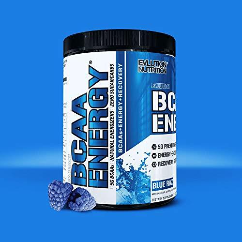 Evlution Nutrition BCAA Energy - High Performance, Energizing Amino Acid Supplement for Muscle Building, Recovery, and Endurance, Blue Raz (30 Servings) Supplement Evlution 
